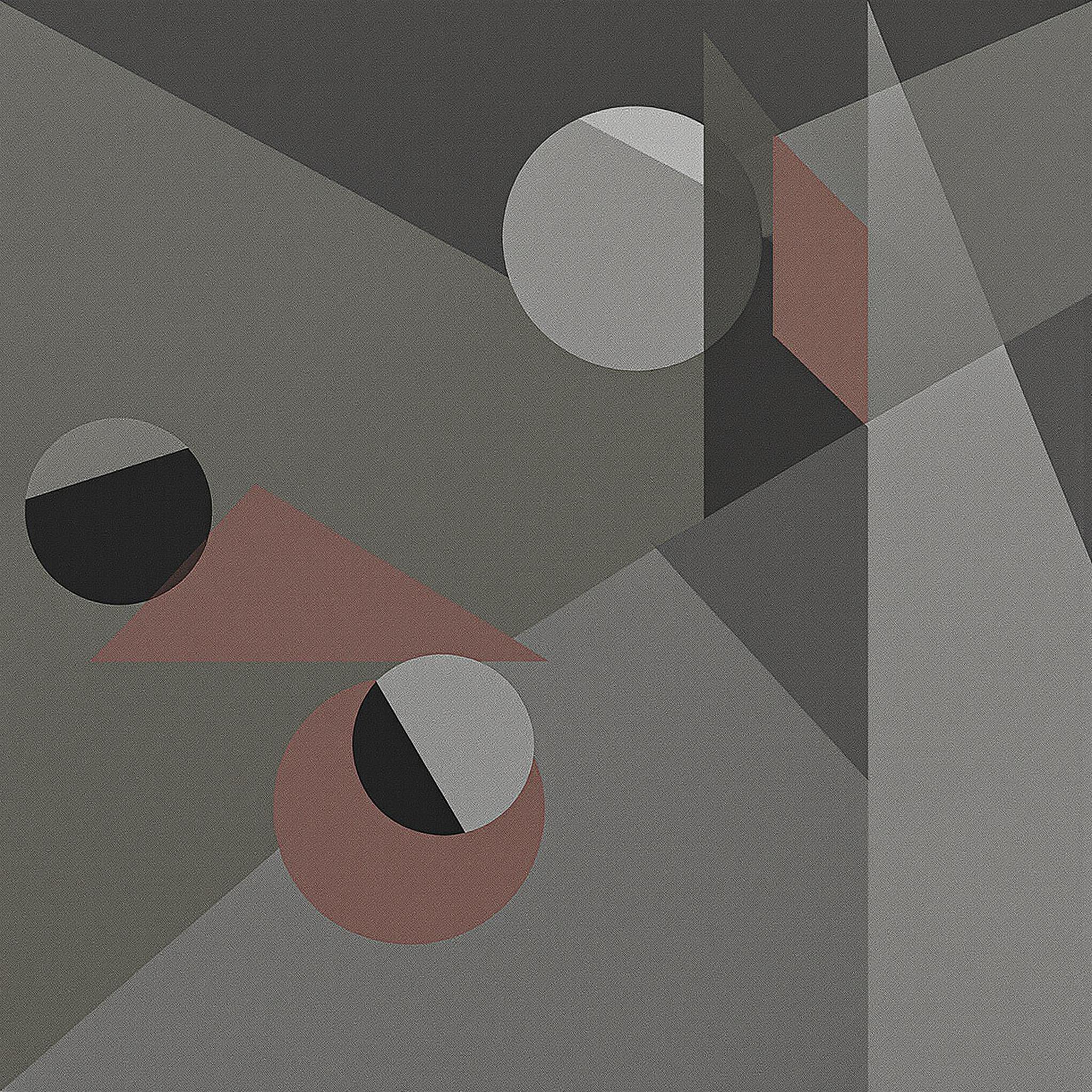 Abstract composition of colorful geometric shapes